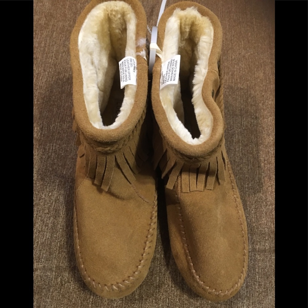 Lucky Brand Tan Ankle Boots with Fringe